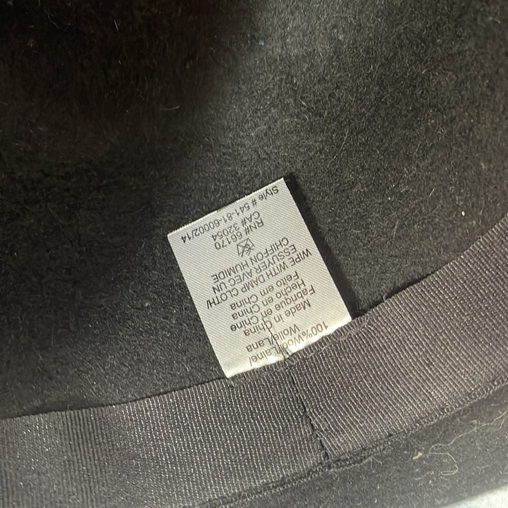 Anthropologie Black Rancher Wool hat with leather-like trim - Picture 2 of 2